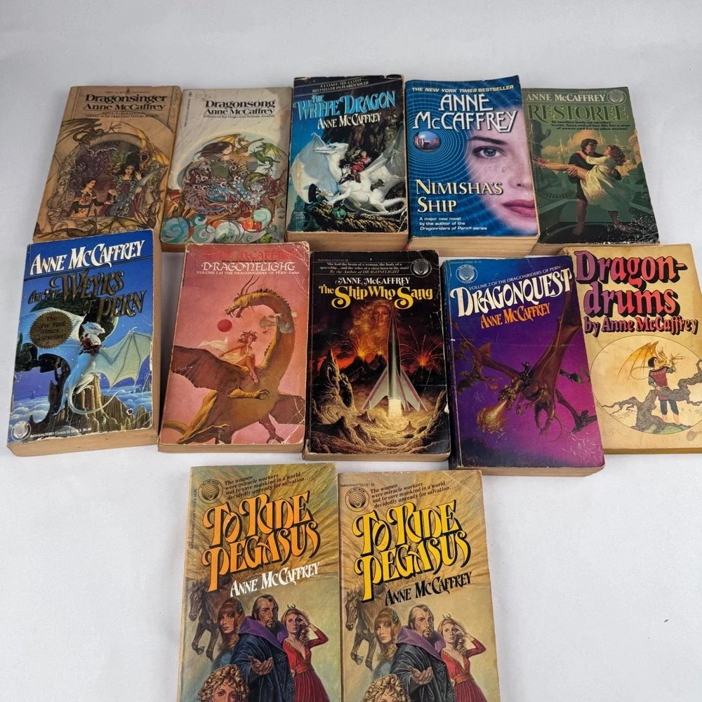Anne McCaffrey Lot of 12 Paperback Books Dragons The Ship Who Sang Pegaus